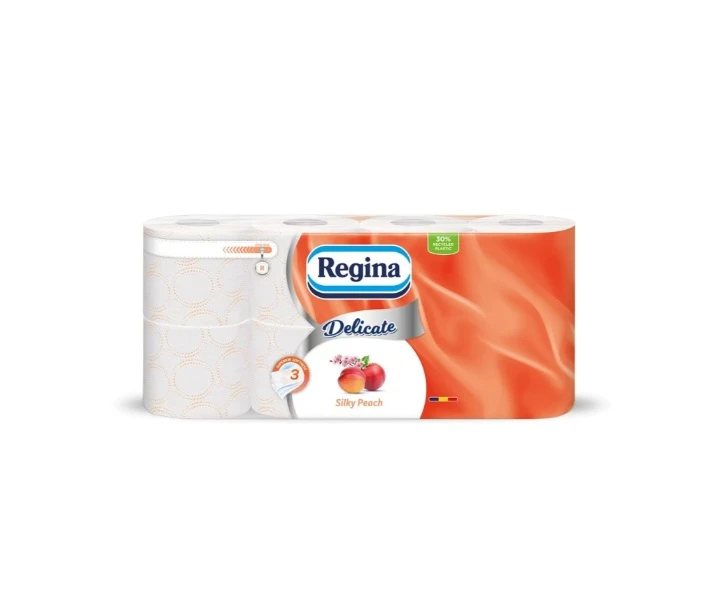 Regina Hârtie Igienică 8 Role 3 Straturi Piersică